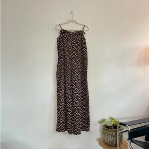 EUC Mango Black, Pink White Floral Jumpsuit Romper Lightweight Summer Large